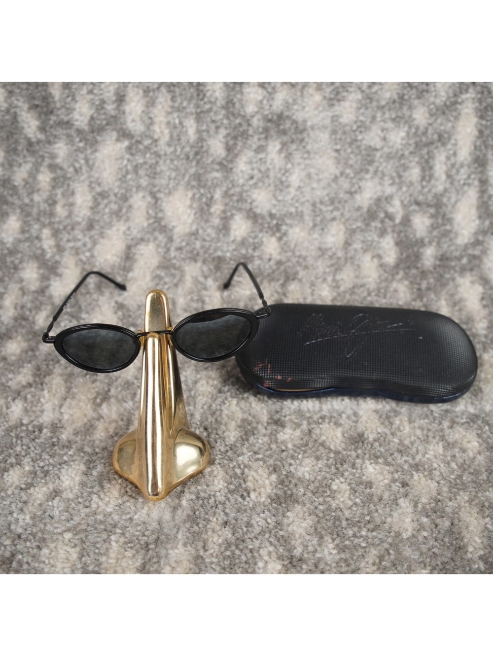 Maui Jim Lanikai Gloss Black Polarized Oval Sunglasses MJ-128-02 W/ Case 45-22 - Picture 2 of 15